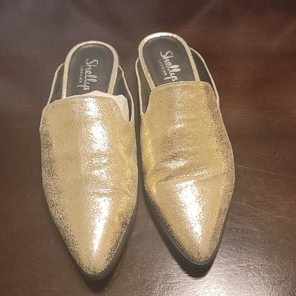 Shelly's London Gold Mules